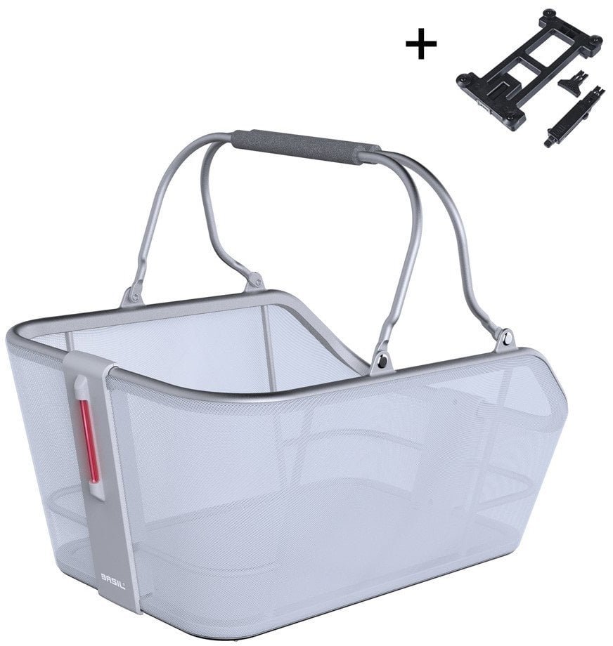 Kosz na tylny bagażnik BASIL CENTO TECH FIBER NORDLICHT MIK, MIK System (ready to go) alumninium blue silver (NEW 2025)