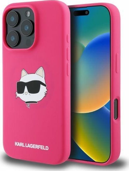 Karl Lagerfeld Karl Lagerfeld KLHMP16XSCHPPLF iPhone 16 Pro Max 6.9" fuksja/fuschia hardcase Silicone Choupette Head Print MagSafe