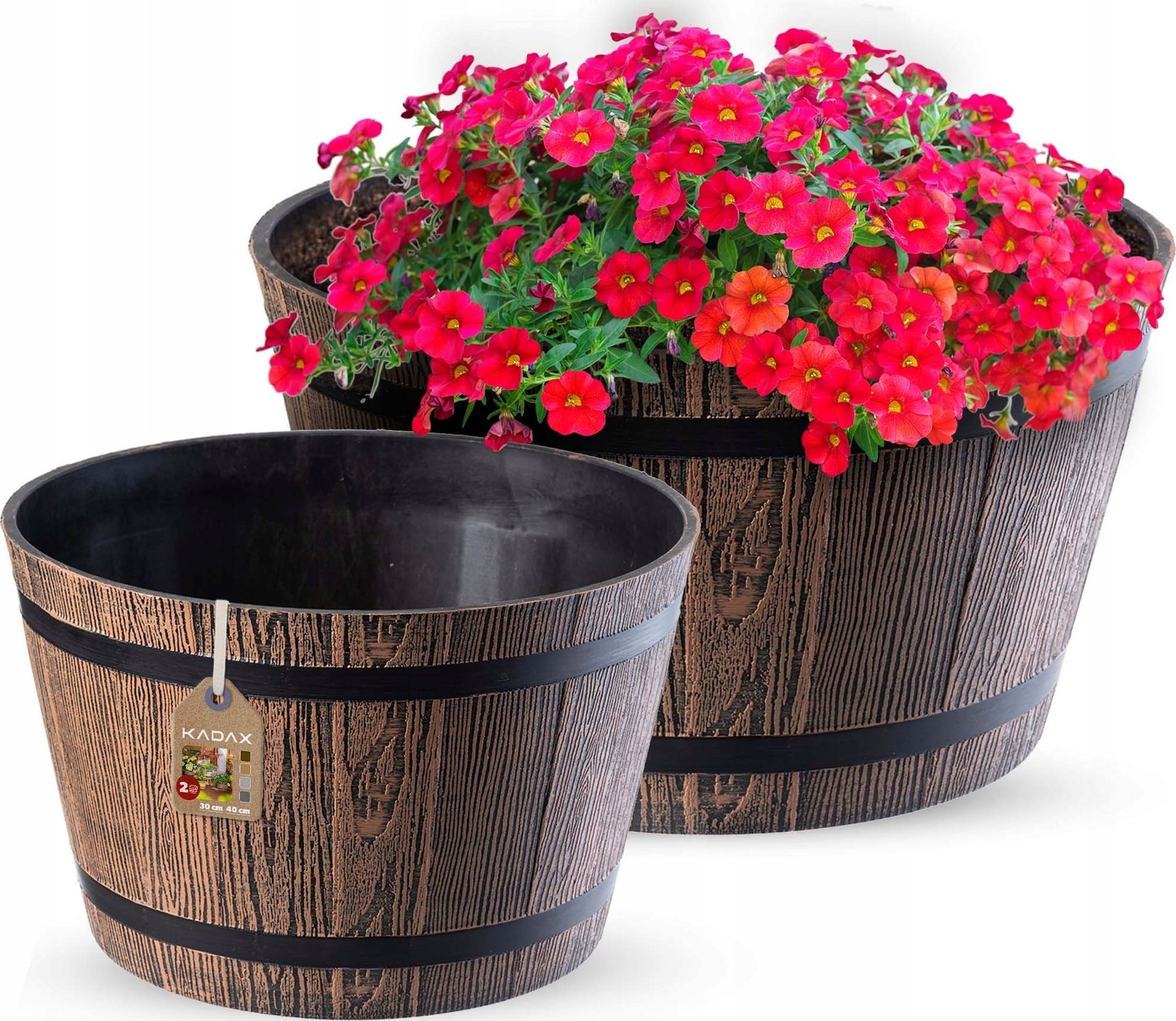 Kadax KADAX Doniczka Donica Ogrodowa 30+40cm Brązowa