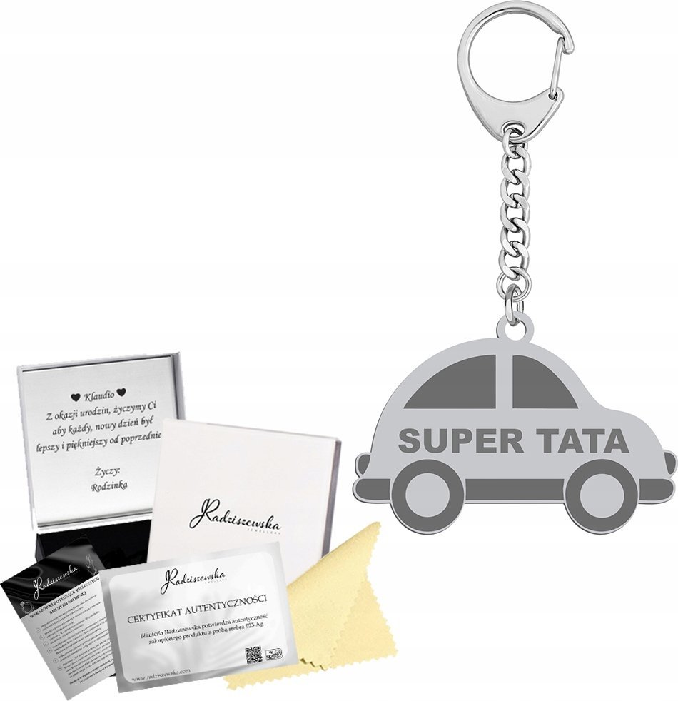 Radziszewska Jewellery Brelok Auto z Grawerem Breloczek Prezent Personalizacja GRAWER GRATIS