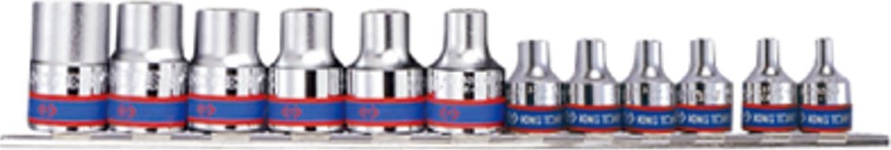 King Tony ZESTAW NASADEK 3/8" + 1/2" 12cz. E4 - E20, SZYNA, King Tony