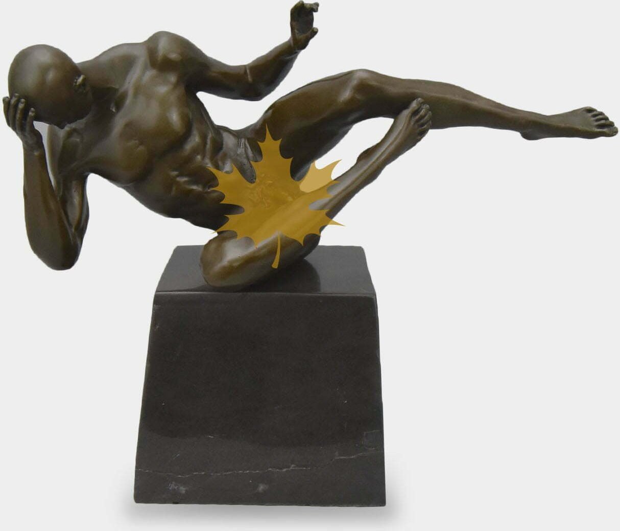 rzezbyzbrazu Akt Męski Tancerz w Pozie Rzeźba z Brązu