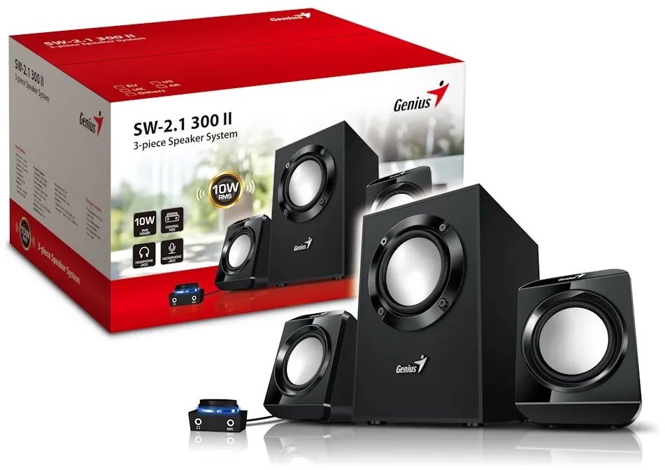 Genius g�o�niki SW-2.1 300 ver.II, 2.1, 10W, czarne