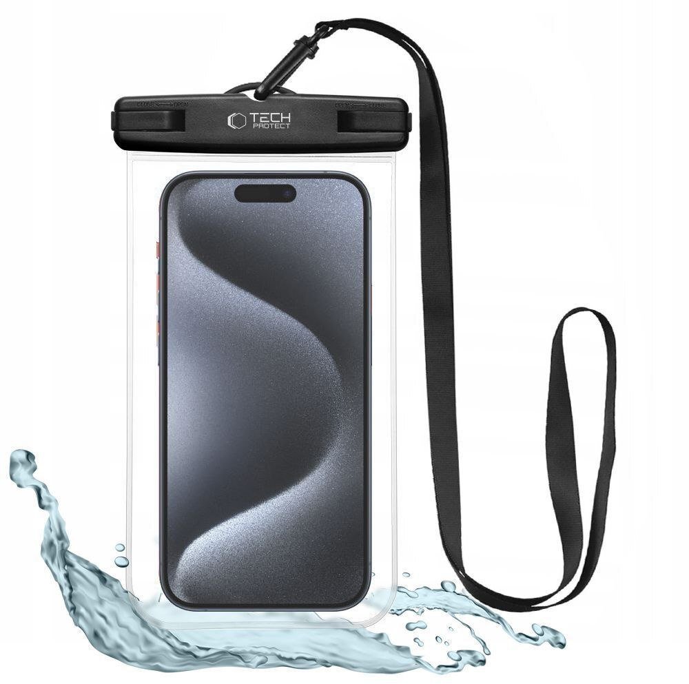 Pokrowiec wodoodporny uniwersalny na smartfon telefon do 6.9'' - czarny Tech-Protect