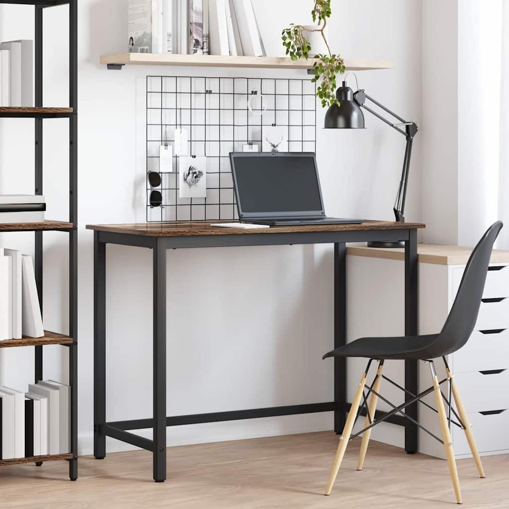 vidaXL stół Dąb wędzony 80 x 50 x 76,5 cm Drewno inżynieryjne i stal