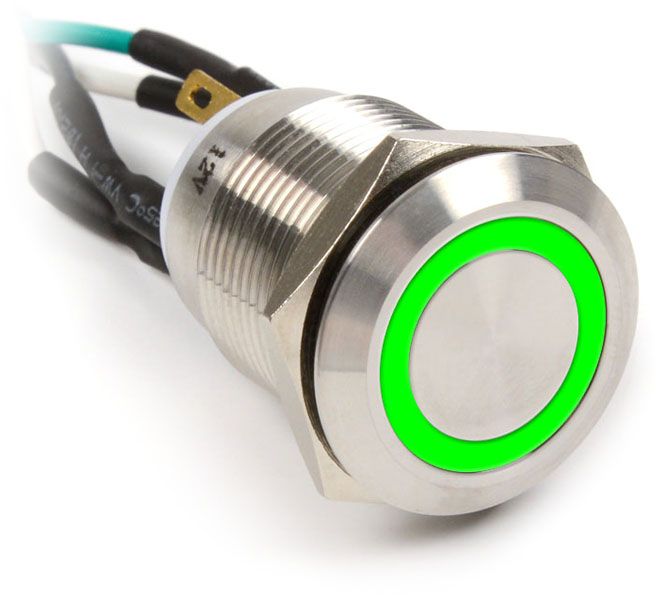 Impactics Przycisk Power do komputera 19mm, IP67, zielony LED (LAN_22_IP67_VA_GR_1)