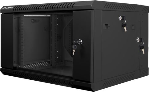 Lanberg Szafa instalacyjna wisząca dwusekcyjna 19'' 6U czarna 600 x 368mm (WF02-6606-10B)