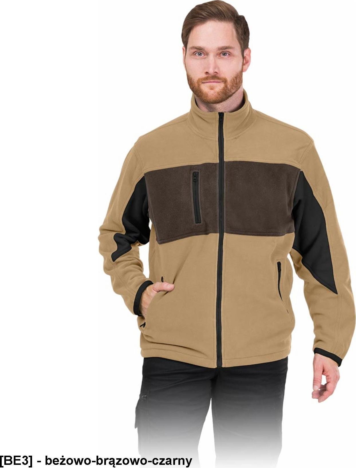 Leber&Hollman LH-FMN-P - bluza polarowa - beżowo-brązowo-czarny S