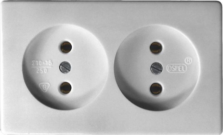 Ospel Gniazdo Kappa natynkowe podwójne białe (GW-2K/00)