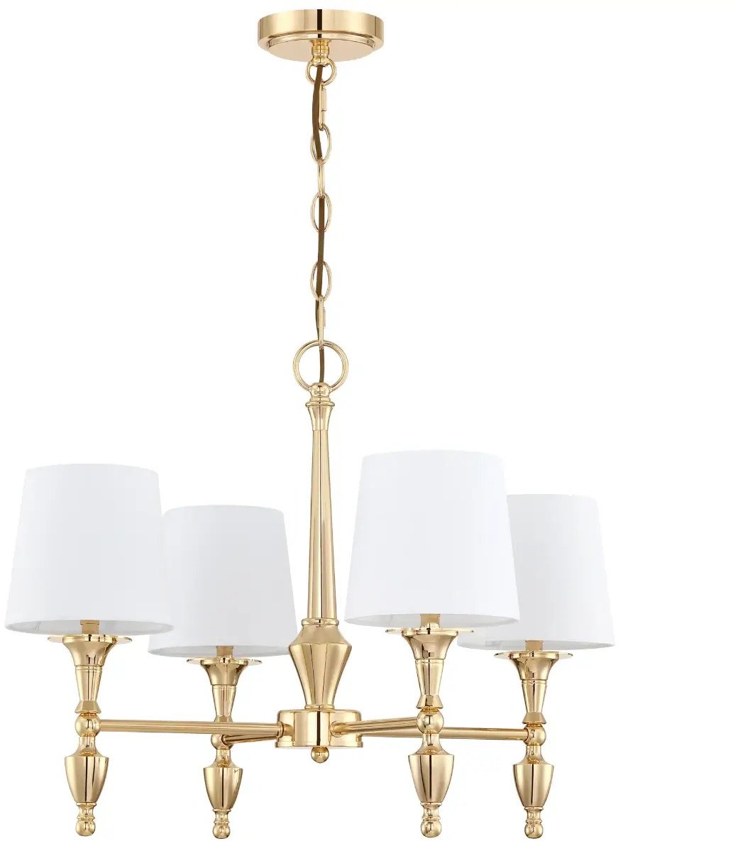 Abażurowa lampa wisząca Austin P04142AU-WH Cosmolight metal złoty biały