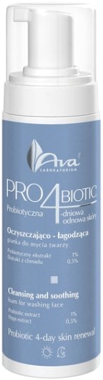 AVA LABORATORIUM Pro4biotic oczyszczająco-łagodząca pianka do mycia twarzy 150ml