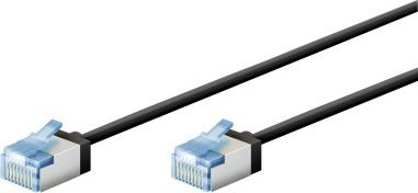 Goobay Ultra-elastyczny CAT 6A kabel krosowy, slim, U/FTP, czarny - Długość kabla 5 m