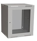 Szafa Solarix Solarix szafa naścienna składana SENSA LITE 12U 450mm, drzwi szklane, RAL 7035