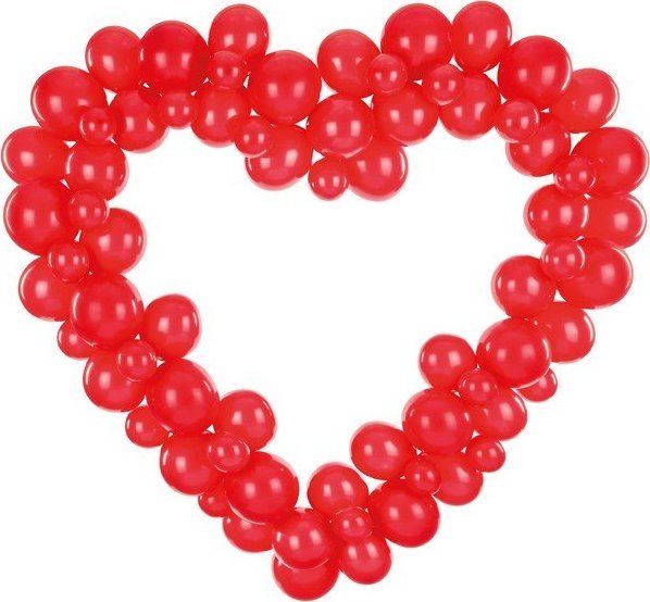 PartyDeco Girlanda balonowa ze stelażem Serce czerwone DIY