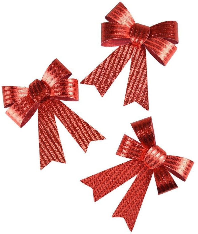 Kokardy dekoracyjne czerwone 3szt