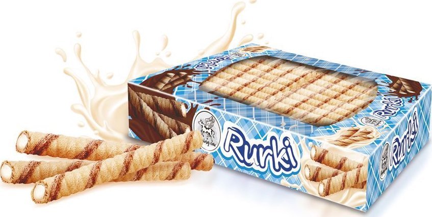 Flying Cow Rurki waflowe z nadzieniem o smaku mlecznym 450 g