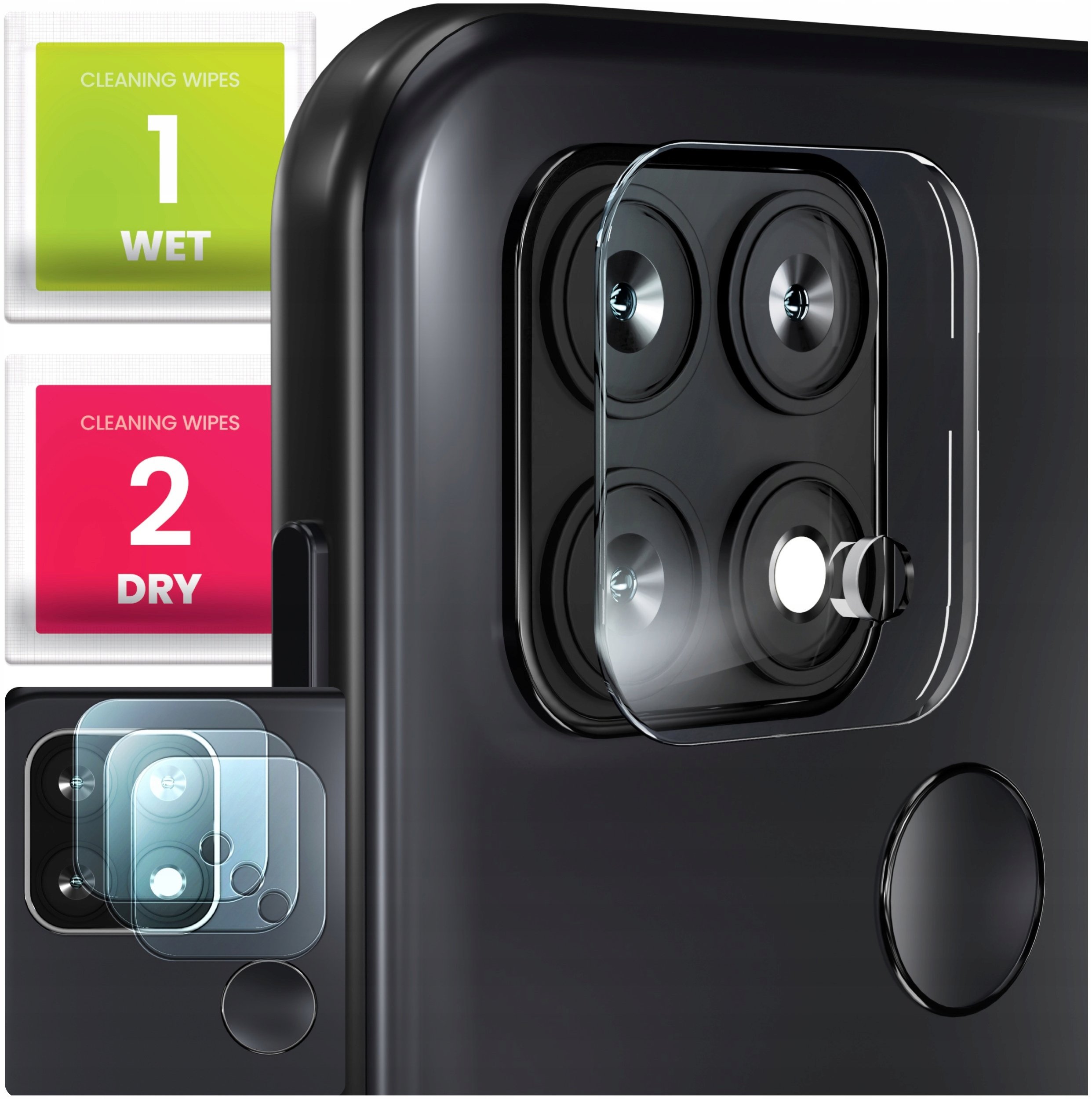 3-PAK Szkło Na Aparat Do Oppo A15 / A15s (Hartowane, Ochronne, Na Obiektyw)