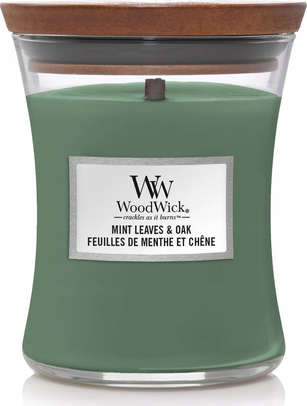 WoodWick Yankee Candle - WW Medium Hourglass - Mint Leaves & Oak