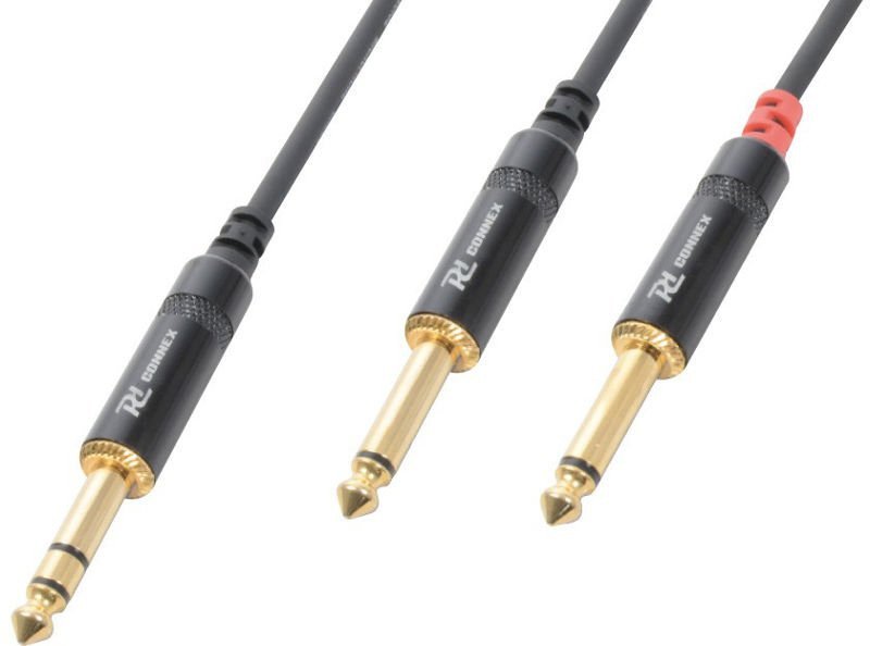 Kabel CX76-1 Jack 6.3 Stereo- 2x6.3 Mono 1,5m PD Connex one size