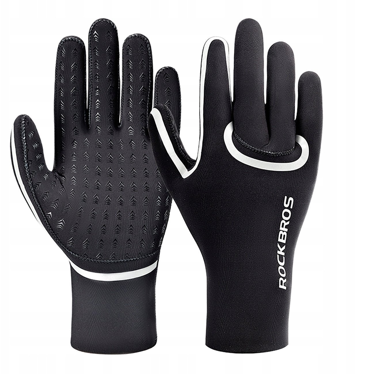 Rękawiczki rowerowe Rockbros pełne, wodoodporne, rozmiar: S/M - czarne