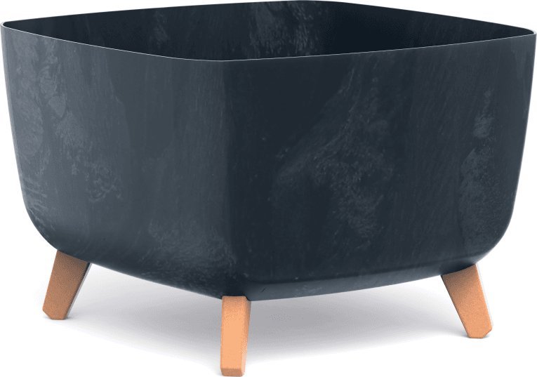 Prosperplast Doniczka kwadratowa GRACIA SQUARE BETON EFFECT DGQL400E-S433, Kolor Antracyt, Prosperplast, Wymiary 39x39x27 cm