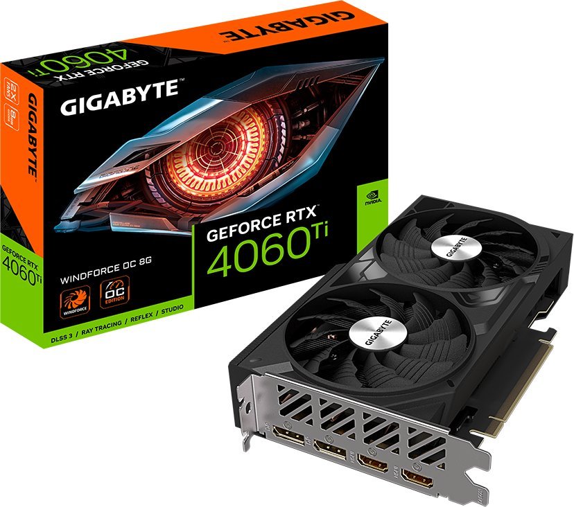 Karta graficzna Gigabyte GeForce RTX 4060 Ti Windforce OC 8GB GDDR6 (GV-N406TWF2OC-8GD)