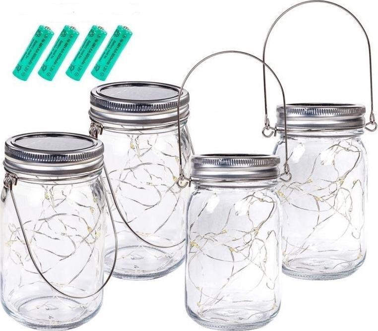 VOLTRONIC VOLTRONIC Zestaw słoików solarnych 20 LED, 4 szt.