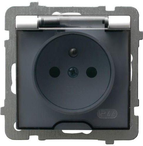 Ospel Gniazdo AS bryzgoszczelne z uziemieniem IP-44 białe wieczko przezroczyste (GPH-1GZ/m/00/d)