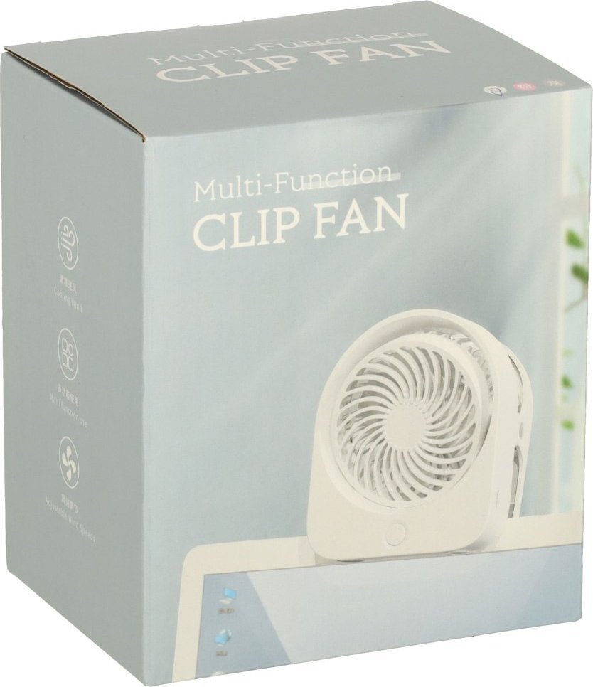 Alogy Wentylator wiatrak biurkowy z klipsem USB 11 cm biały