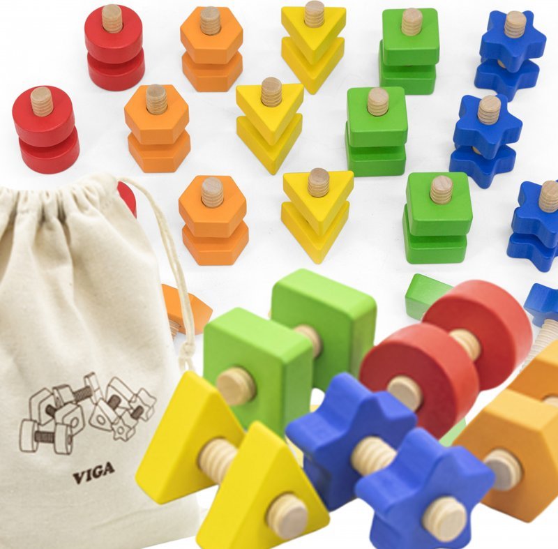 Viga Toys Nakrętki I Śrubki Dopasuj I Zakręcaj Zabawka Zręcznościowa