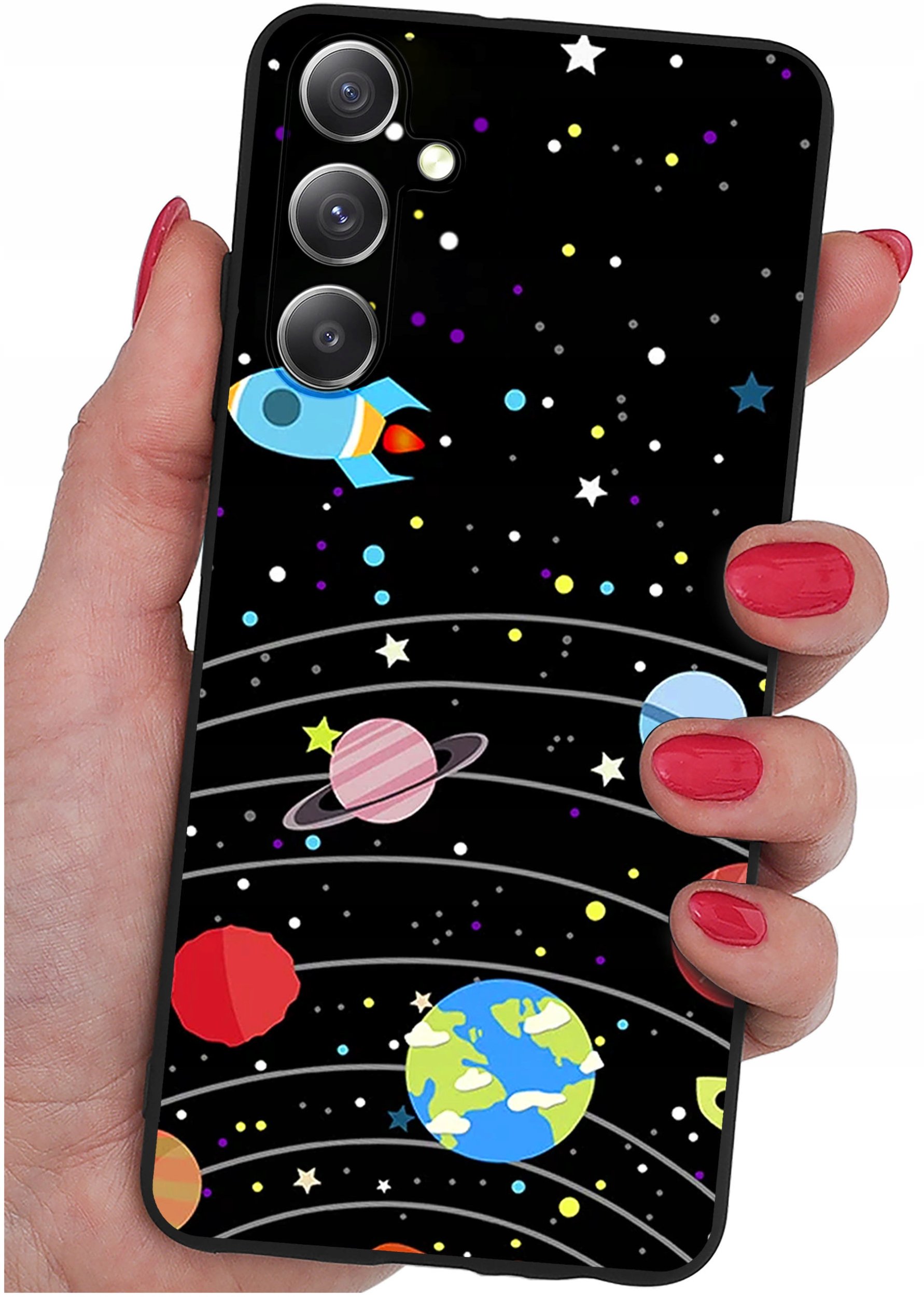 ETUI do Samsung Galaxy S24+ Plus WZORY |SILIKONOWE MATT CASE + SZKŁO 9H