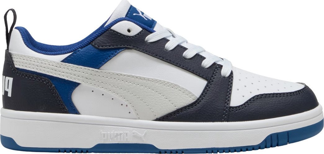 Buty dla dzieci Puma Rebound V6 Lo Mid biało-niebieskie 393833 28 36