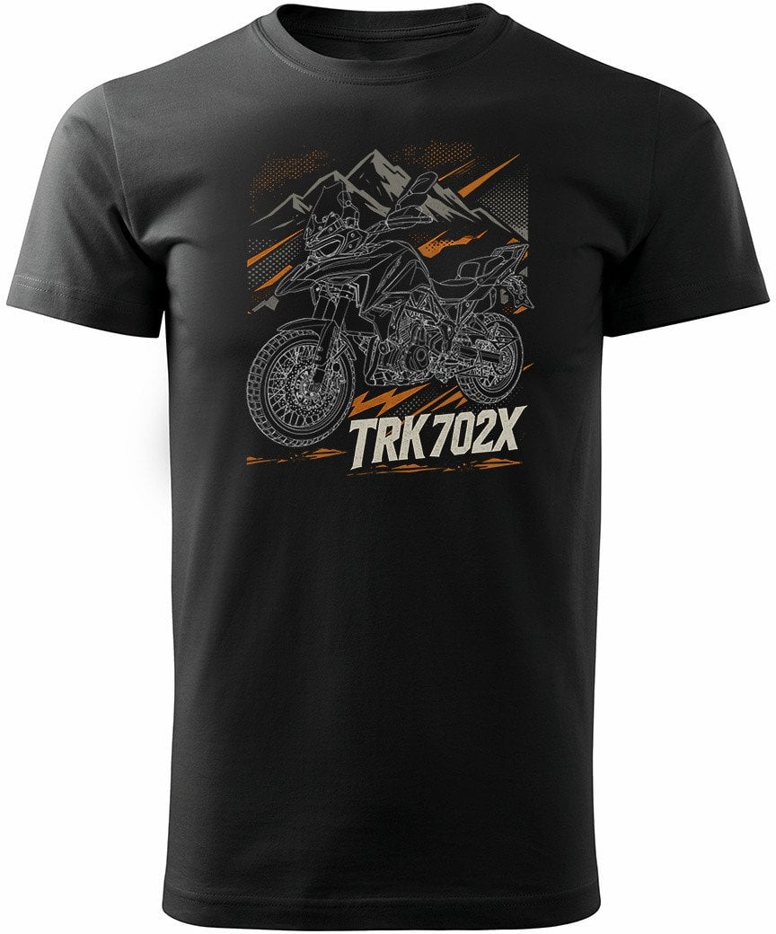 Koszulka z motocyklem Benelli TRK 702 X TRK702 TRK702X męska czarna REGULAR L