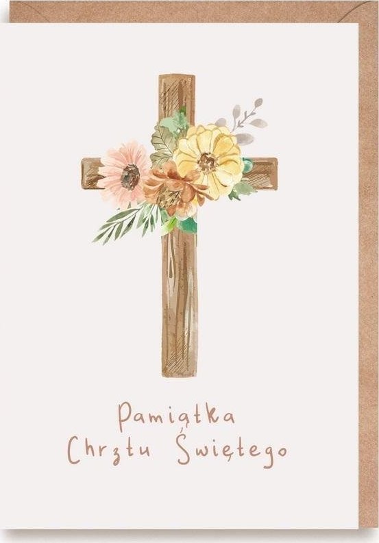 Cardie Kartka okolicznościowa, eko koperta Chrzest K169