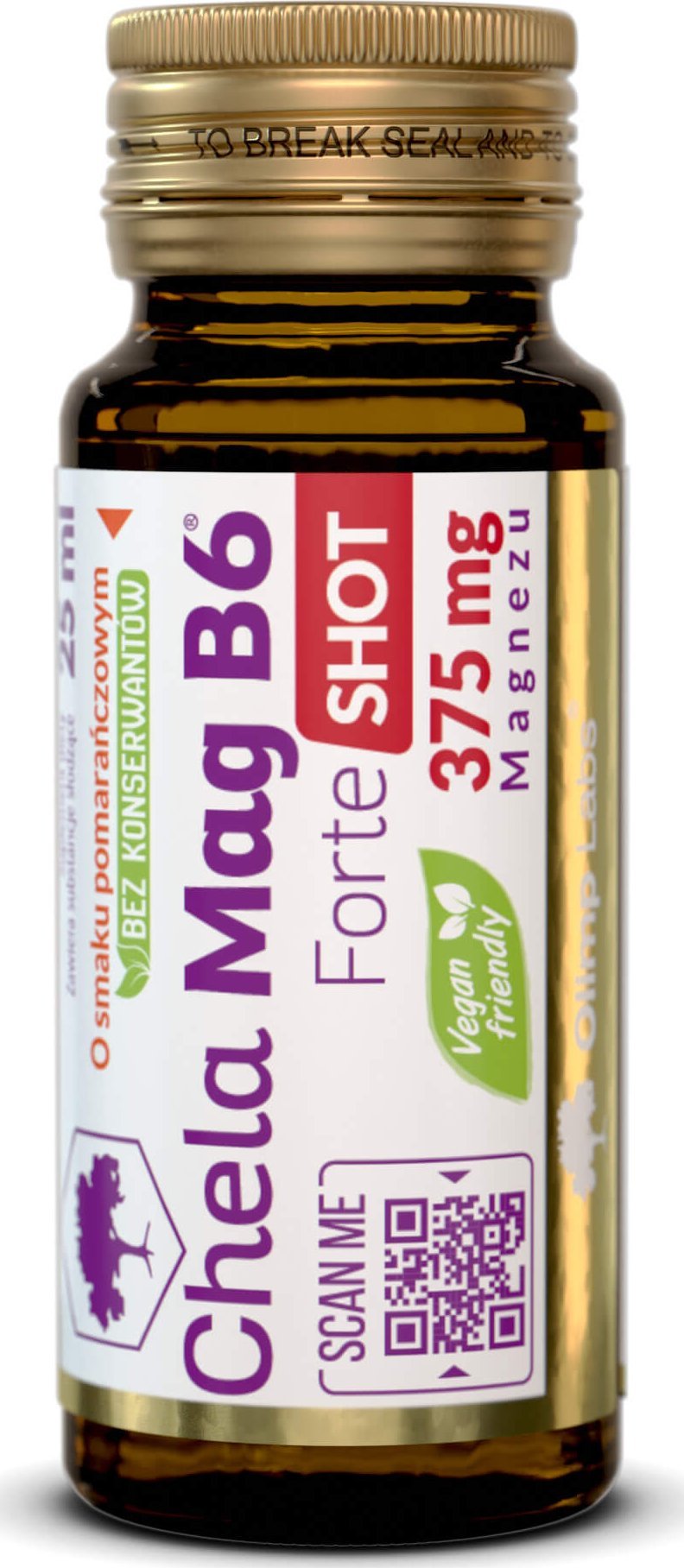 Olimp Chela-Mag B6 Forte Shot - 25 ml Ampułka szklana z sokiem-pomarańczowy