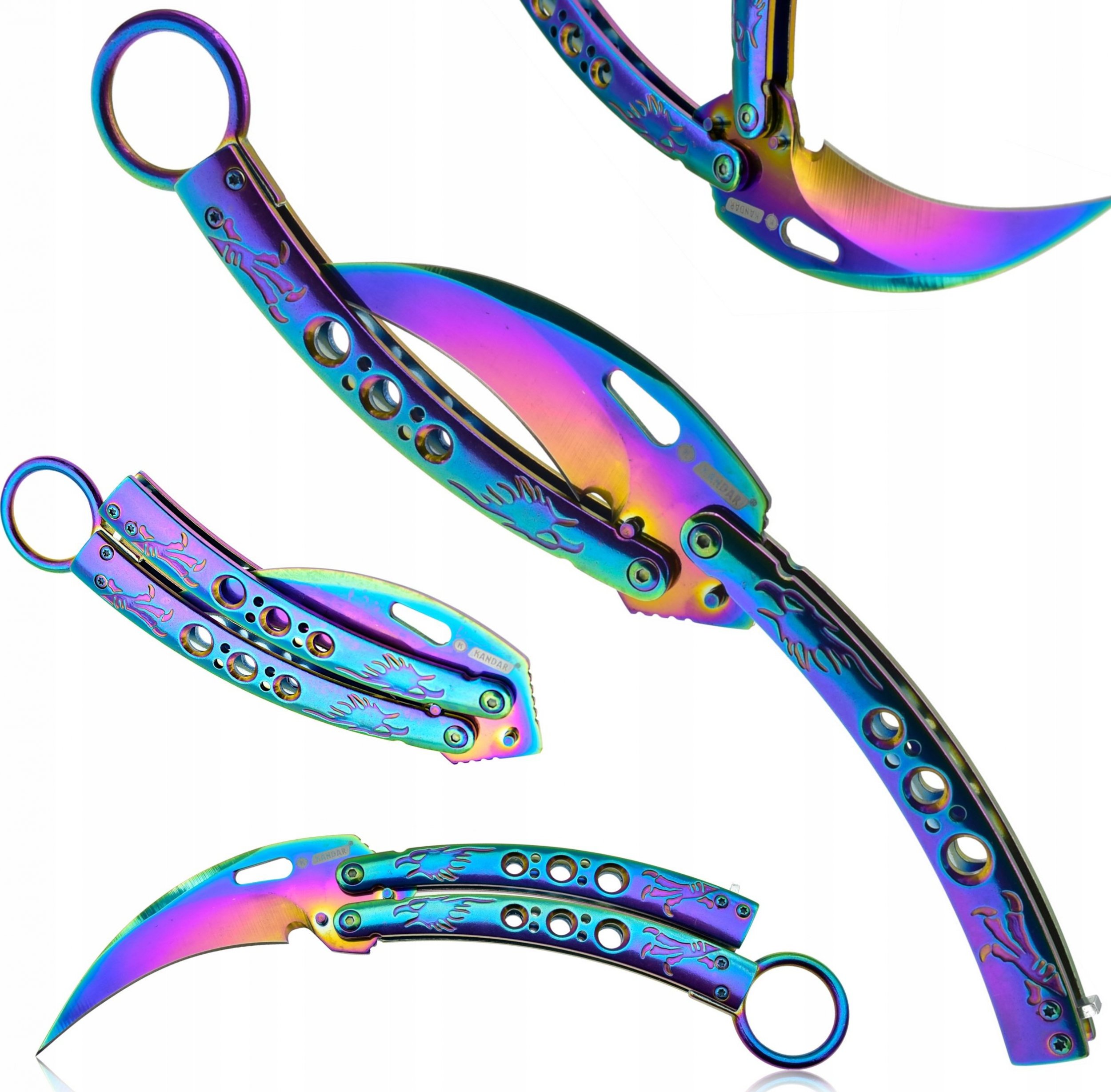 Kandar Kandar nóż Motylkowy Karambit Butterfly Rainbow