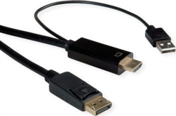 Kabel Roline ROLINE Kabel HDMI UltraHDTV - DisplayPort, M/M, czarny, 3 m
