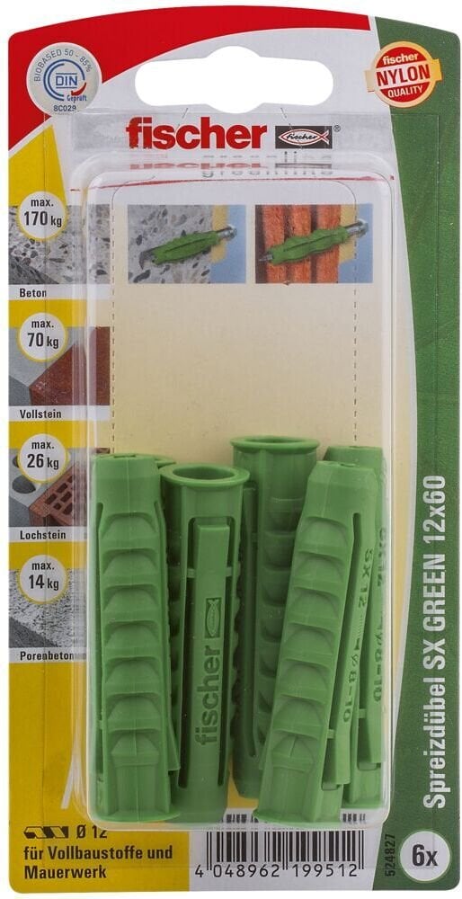 Fischer śrubowa kotwa/rozporowy kołek 6 szt. rozprężna kotwa 60 mm