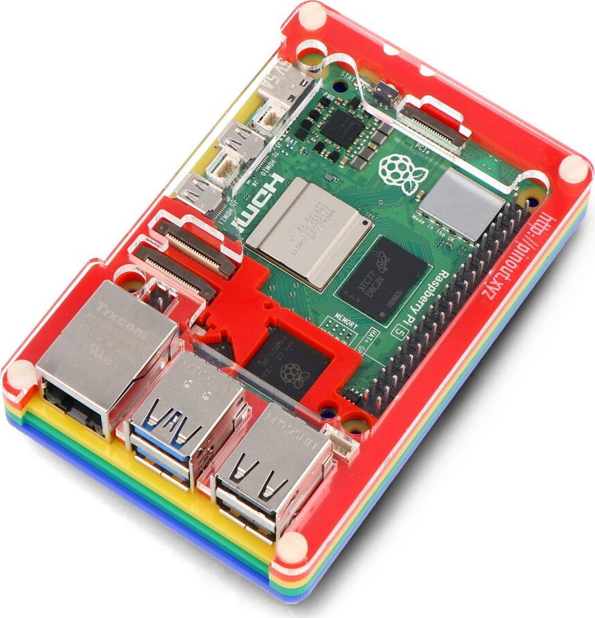 PiMoroni Pibow Coupe 5 - obudowa do Raspberry Pi 5 - Rainbow - PiMoroni PIM678}