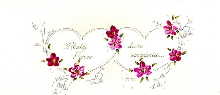 MAK Studio Karnet Ślub DL S36 - Młodej Parze dużo szczęścia