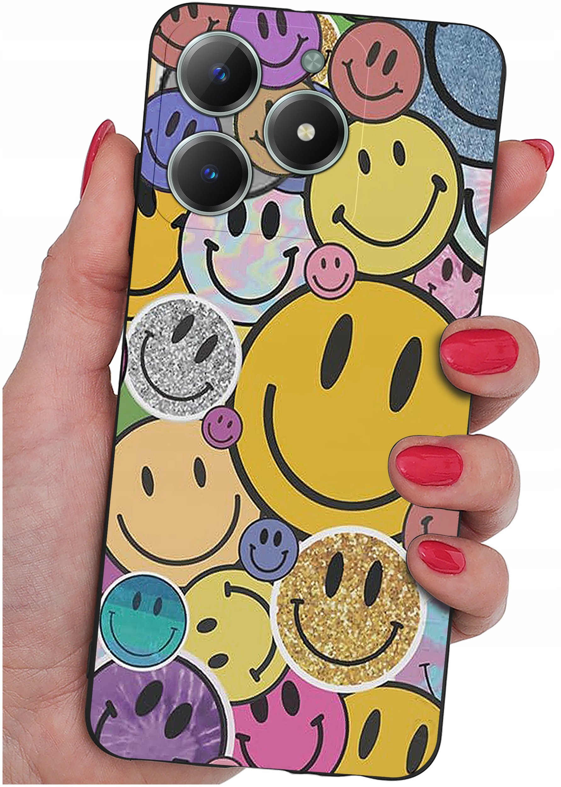 Etui do Realme C61 | C63 WZORY |SILIKONOWE MATT CASE + SZKŁO 9H