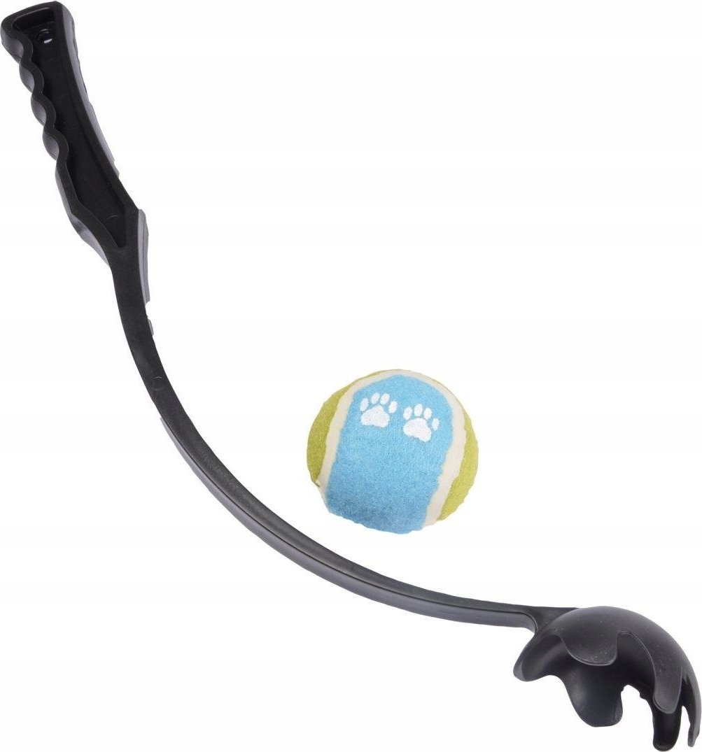 Homea Wyrzutnia piłek tenisowych dla psa + piłka, 48 cm, czarna