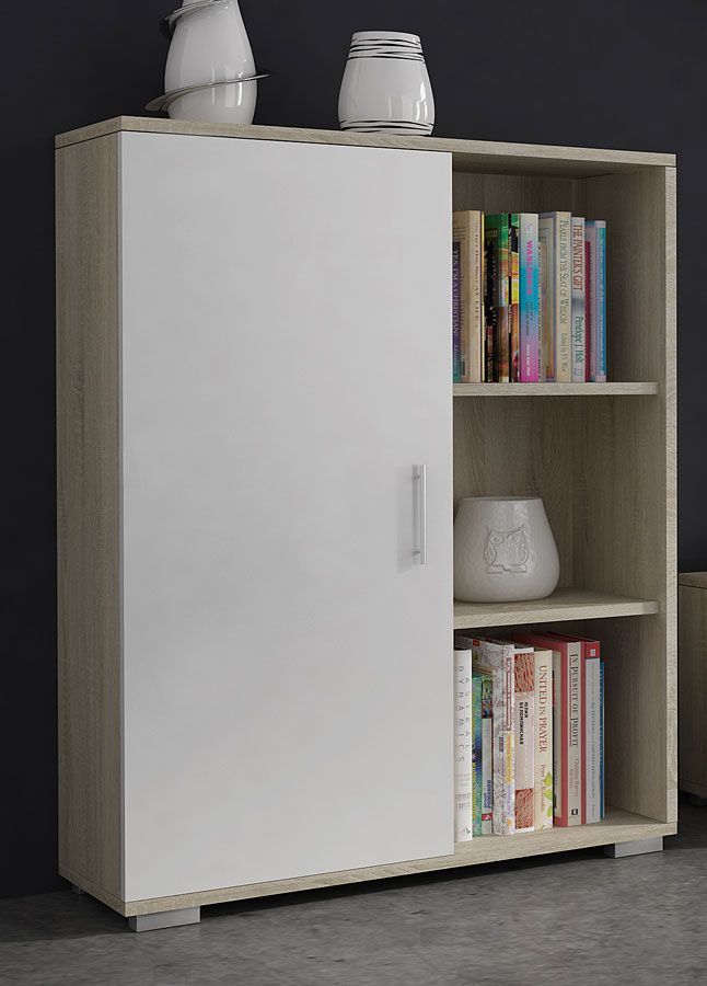 Elior Komoda Pixelo - biała + dąb sonoma