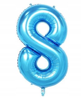 Balon Foliowy Na Hel CYFRA - 8 kolor NIEBIESKI - 80CM