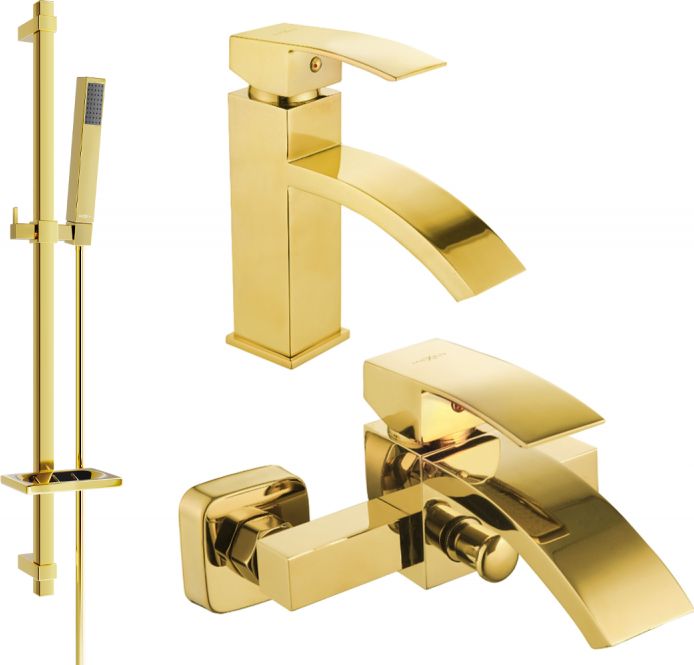 Mexen Mexen Libra DQ77 zestaw wannowy, złoty - 745103DQ77-50