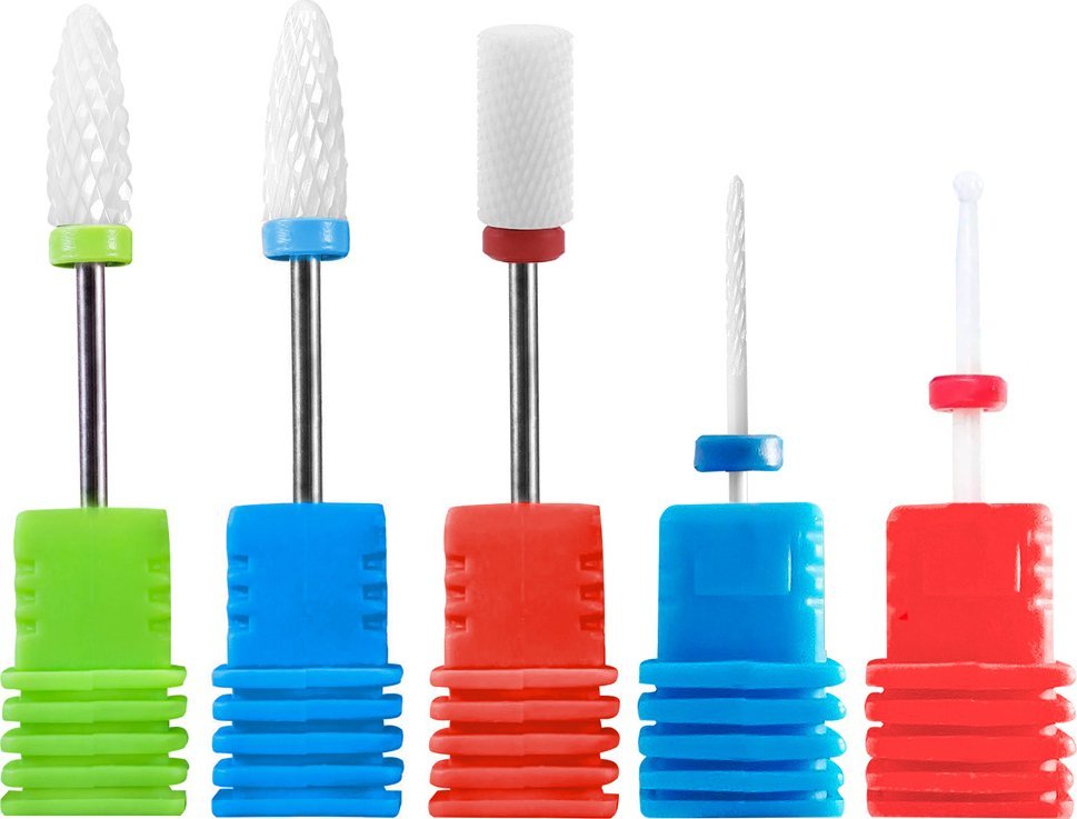 Verk Zestaw frezów ceramicznych 5szt do hybrydy żelu Zestaw frezów ceramicznych 5szt do hybrydy żelu