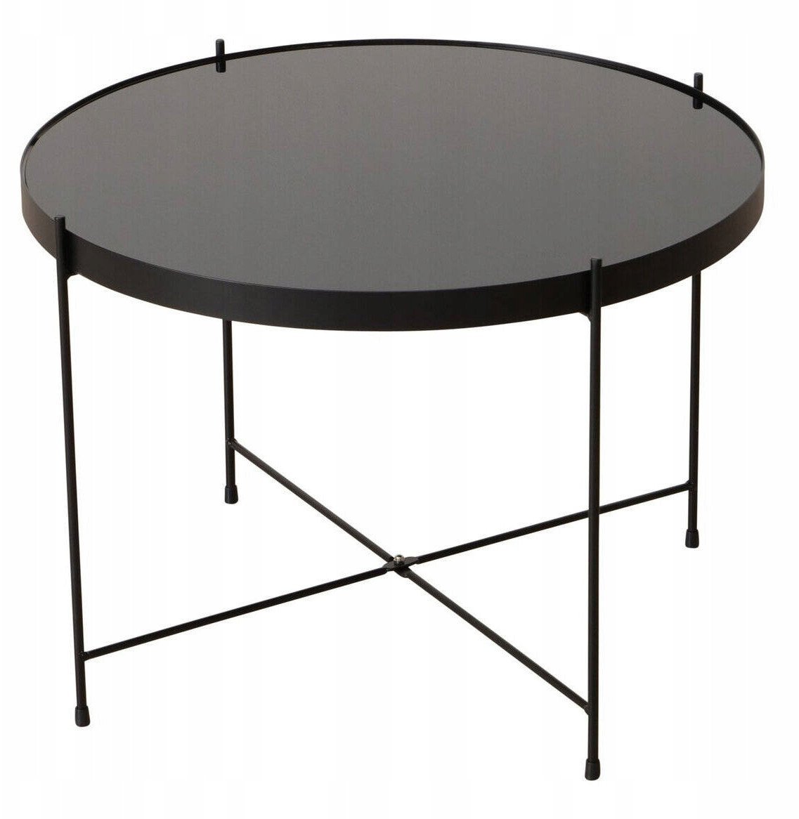 Metalowy stolik ze szklanym blatem, SHERIN, 40 cm