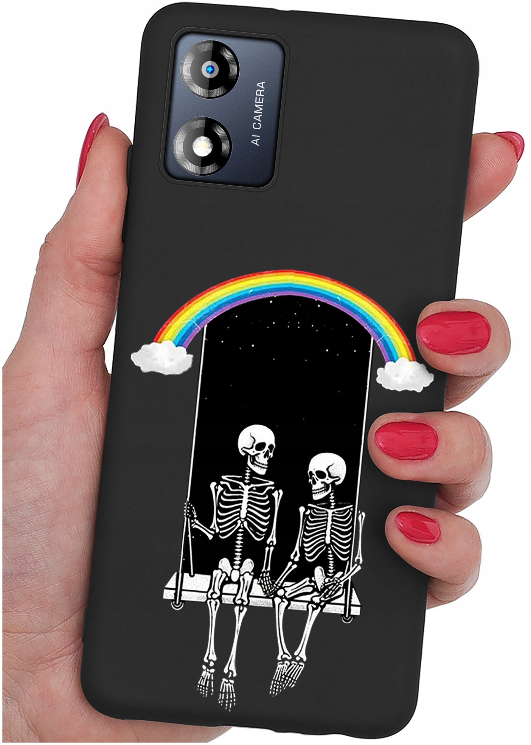 Etui do Motorola Moto E13 WZORY |SILIKONOWE MATT CASE + SZKŁO 9H