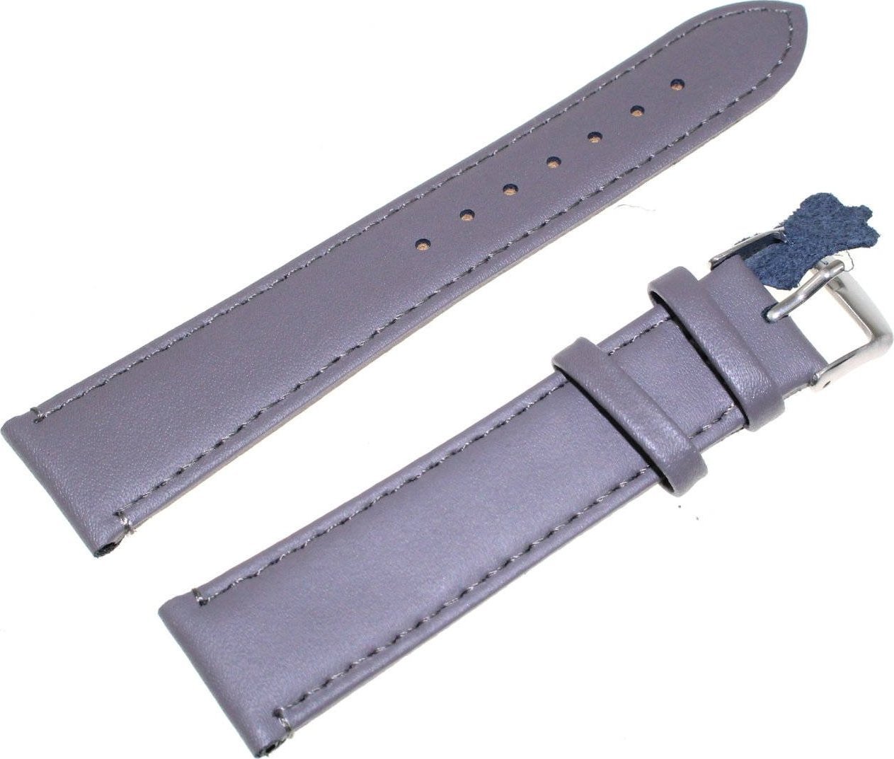 Diloy Skórzany pasek do zegarka 20 mm Diloy 304.20.7 szary