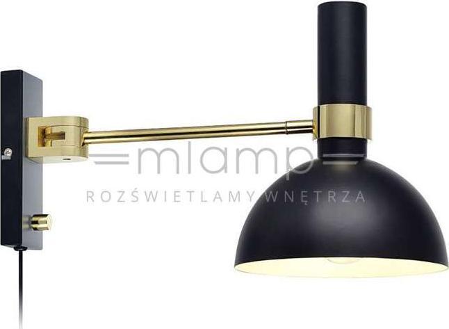 Kinkiet Markslojd Kinkiet lampa ścienna Markslojd Larry 1x60W E27 czarny / złoty 106970